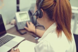 Dispatcher talking on the phone