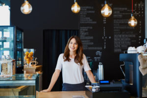 woman over the counter