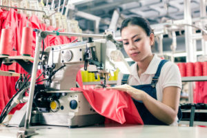 woman sewing in factory