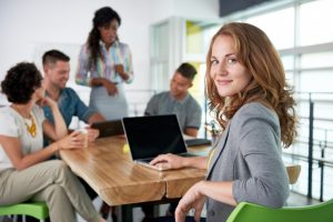 group of employees working together