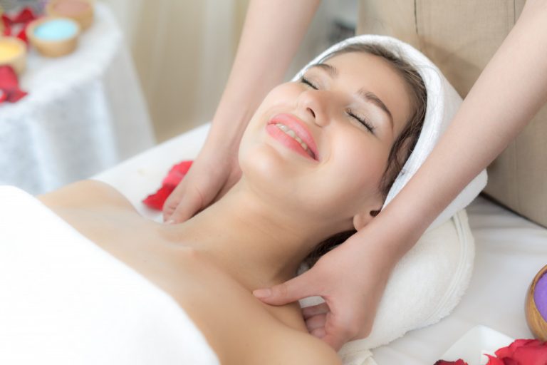 a woman getting a spa treatment