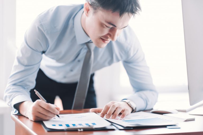 a businessman who is busy with his work